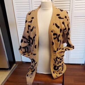 SHEIN Tan and Black Leopard Cardigan